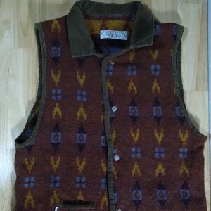 Vintage Chapman Rancho Aztec Pattern Wool Vest
